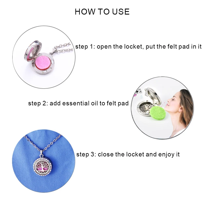 

tree of Life Aroma Necklace Magnetic Stainless Steel Aromatherapy Essential Oil Diffuser Perfume Locket Pendant Jewelry