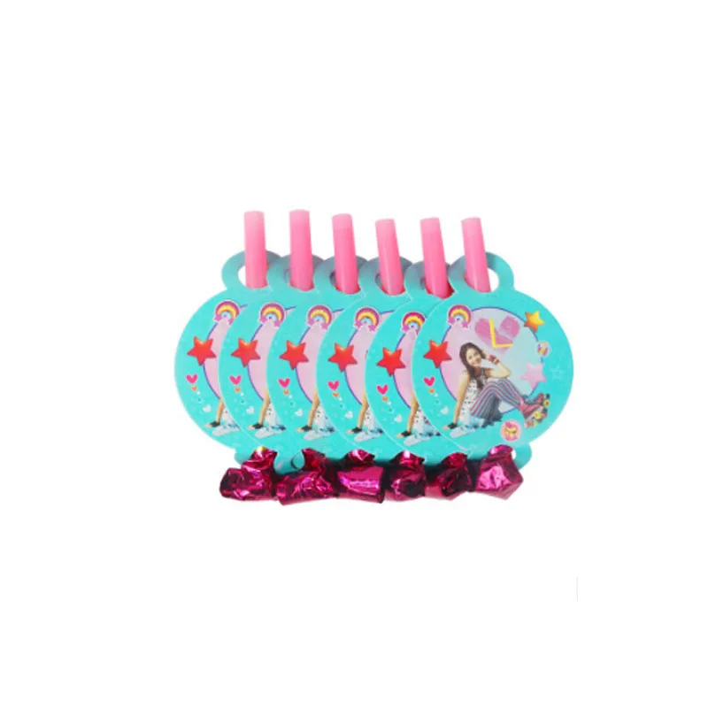 blow out 6pcs Soy Luna тема бумажные тарелки и соломки салфетки День Рождения украшения Дети девушки ребенок душ одноразовая посуда - Color: blow out 6pcs