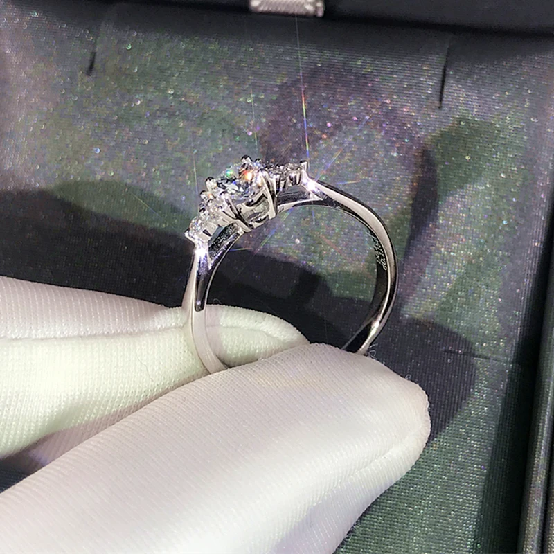 18 K 750Au золото Moissanite алмазное кольцо обручальное кольцо D Цвет VVS с национальным сертификатом MO-H1013