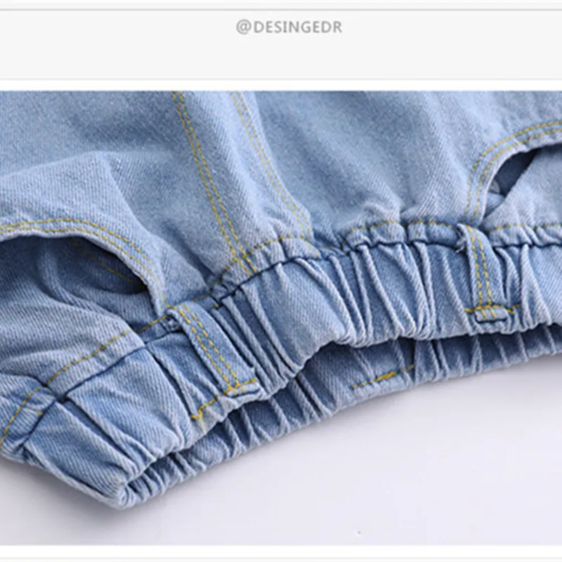 Джинсы DFXD для девочек подростков прямые светло голубые рваные джинсы с принтом