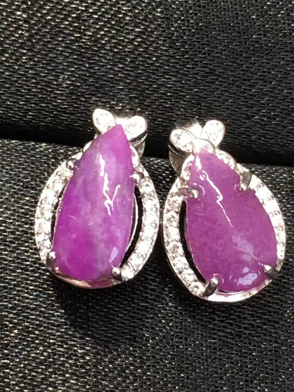 Женские сережки из натурального Королевского розового геля Sugilite женские