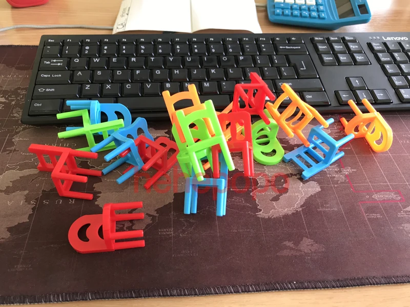 Оригинальная коробка hehetopo 18 шт./компл. Настольная игра баланс стулья для взрослых и детей для штабелирования игры Родитель Ребенок DIY интерактивные настольные игры