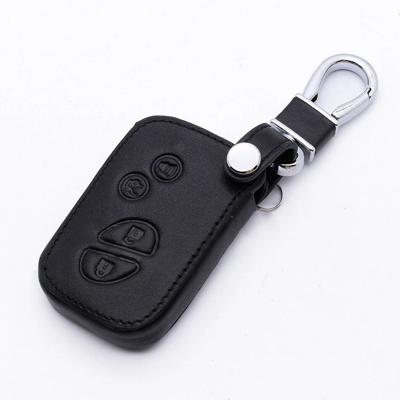 Автомобильный Дистанционный брелок для ключей держатель чехол кожаный черный