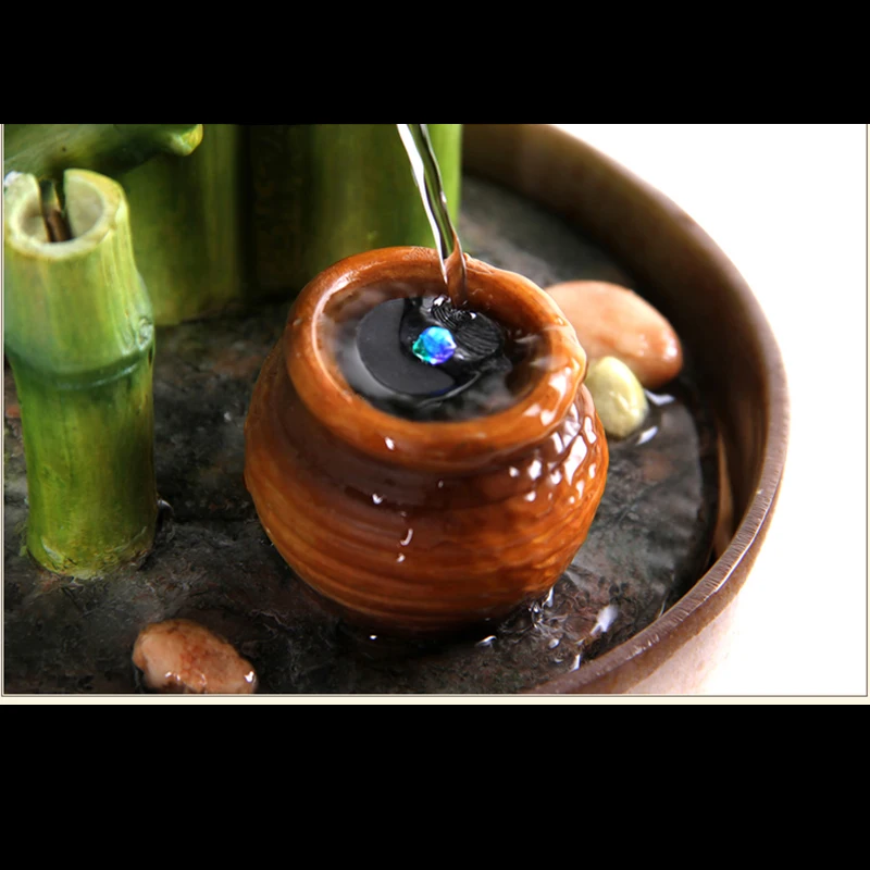 Фэн шуй креативный полимерный водяной фонтан в форме бамбука водный пейзаж