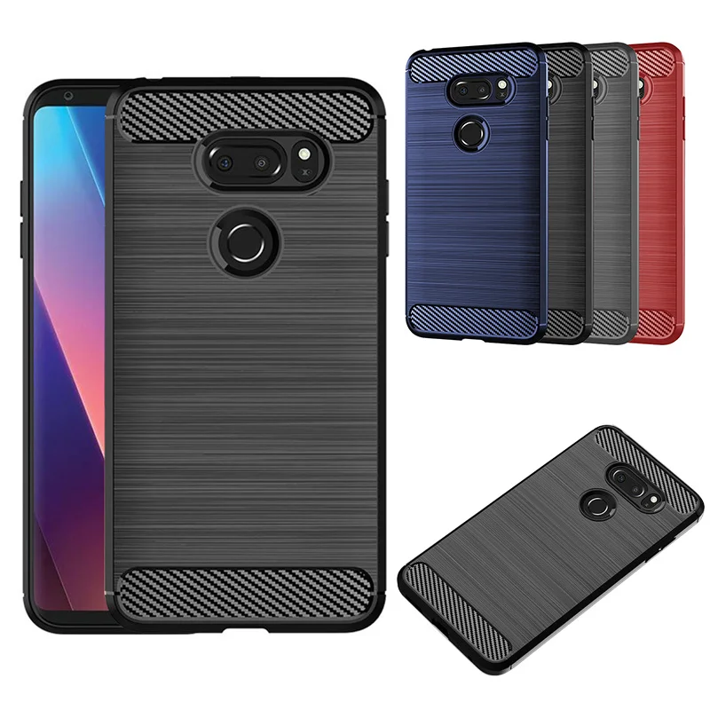 Для LG V30 мобильный телефон чехол защитный из матового углеродного волокна с