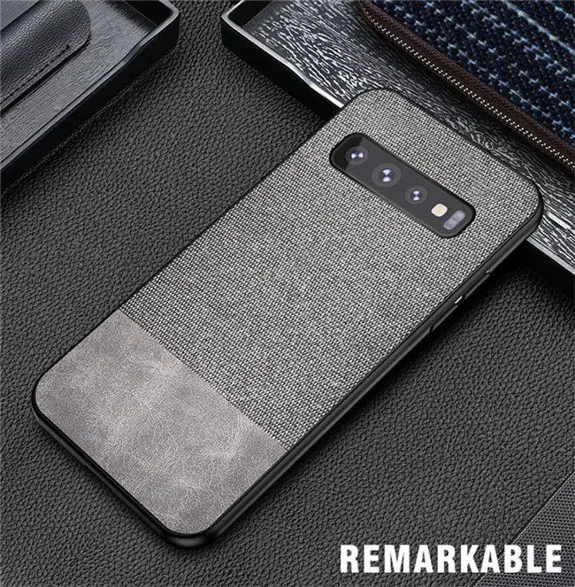 splice Gray Для samsung Galaxy S10 Plus S10E чехол, ткань, силикон, ТПУ, бампер, Жесткий ПК, задняя крышка для S10 Plus Note 10 plus Note10 - Цвет: splice Gray
