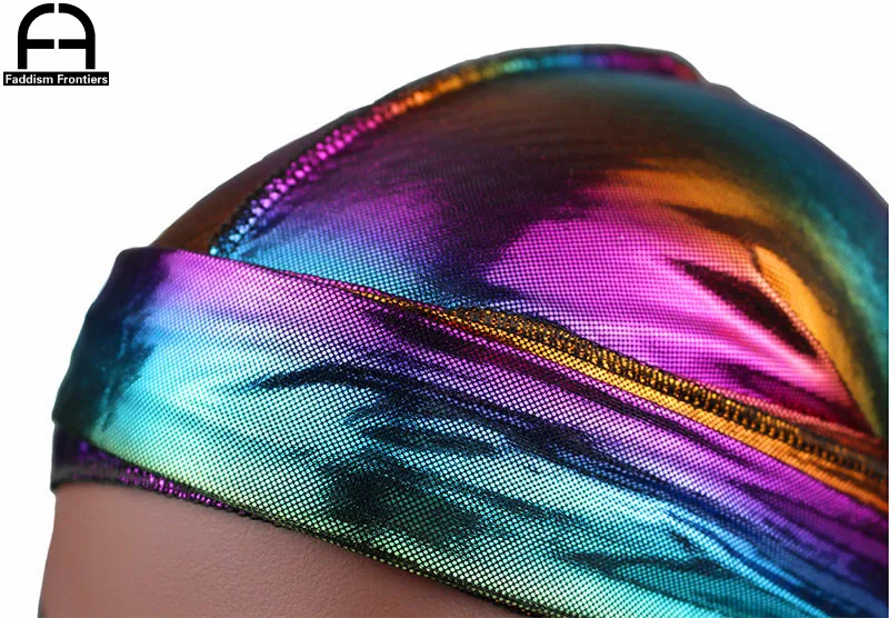 Мужские яркие блестящие банданы мужские шелковистые головной убор повязка на