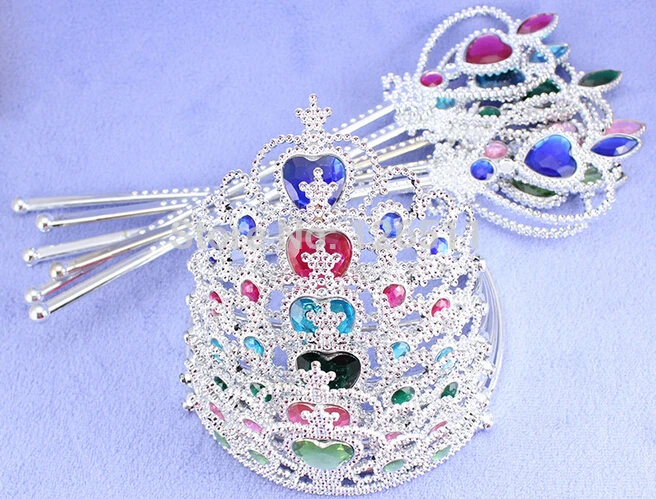 Принцесса косплей пластиковая Корона Тиара для девочек аксессуары волос