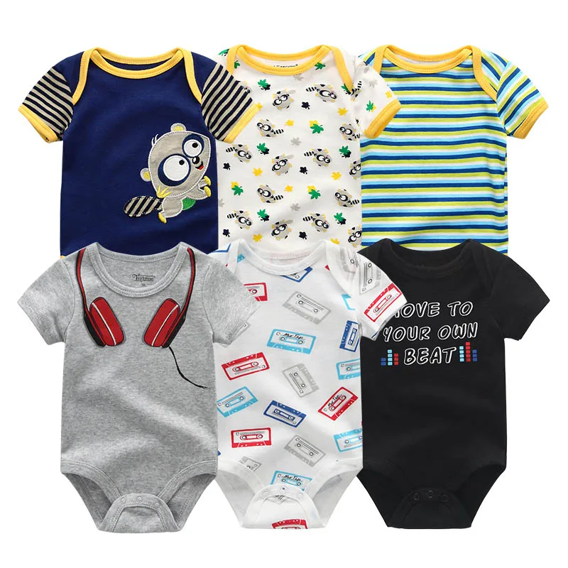 baby clothes6711 Новинка, 6 шт./лот, детская одежда для девочки, Roupa de bebes, одежда для маленьких мальчиков, комплекты одежды для малышей с единорогом, комбинезон для новорожденных, хлопок, 0-12 месяцев - Цвет: baby clothes6711