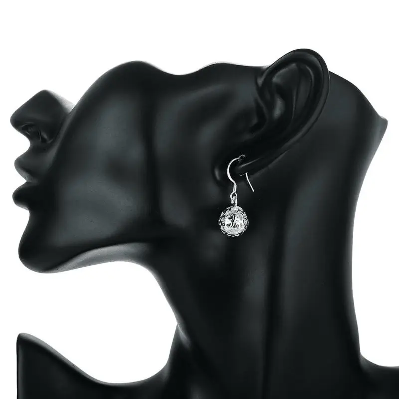 New Fashion Silver Hollow out Ball Hanging Korean Earrings For Women Bridal Wedding Party Drop Jewelry Accessories | Украшения и