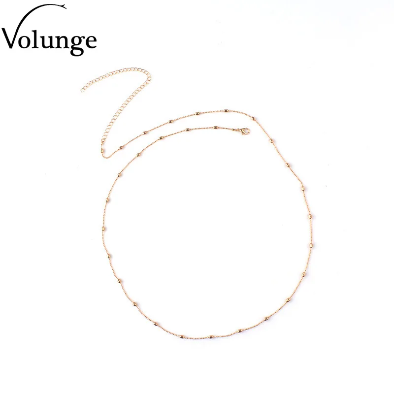 Volunge 2017 New Arriver Copper Beads Chain Simple Waist Sexy Body Jewelry For Women Belly Summer Beach |