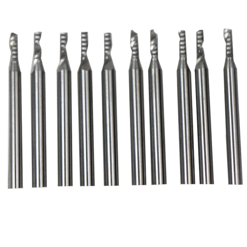 10pcs3.175*2 0*6 мм Одиночная Флейта Фрезерные инструменты с ЧПУ гравировальные фрезы