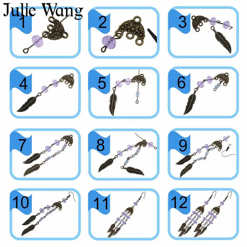 Julie Wang 1 коробка каменные бусины крючок для ушей Колечки женское богемное