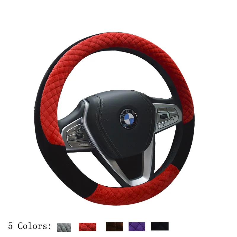 Высокое Качество Зимний Чехол на Руль С Подогревом Машина Зима Плюшевые Мягкий