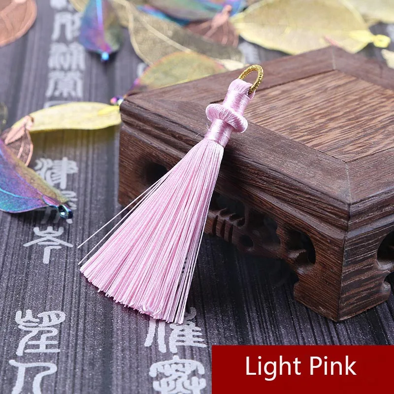 Light Pink Mibrow 5 шт./лот 8 см длинные разноцветные хлопковые шелковые шнуры с кисточками для сережек Очаровательная подвеска атласная кисточка для изготовления ювелирных изделий - Цвет: Light Pink