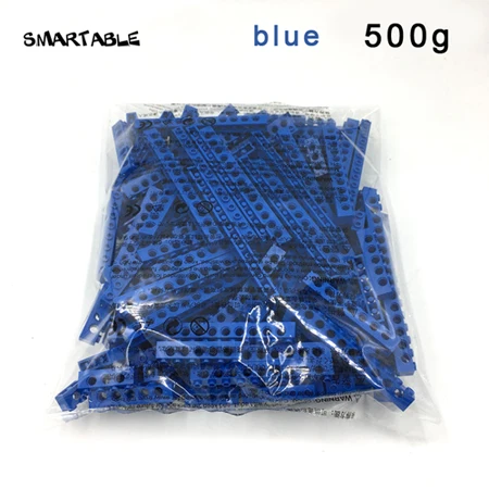 Blue-10 sizes Smartable Technic кирпичи с отверстиями 10 размеров 5 цветов смешанные строительные блоки MOC части DIY игрушки Совместимые Technic игрушки 500 г/лот - Цвет: Blue-10 sizes