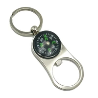 hot sale explosion compass opener keychain creative gift practical to open the gift key ring