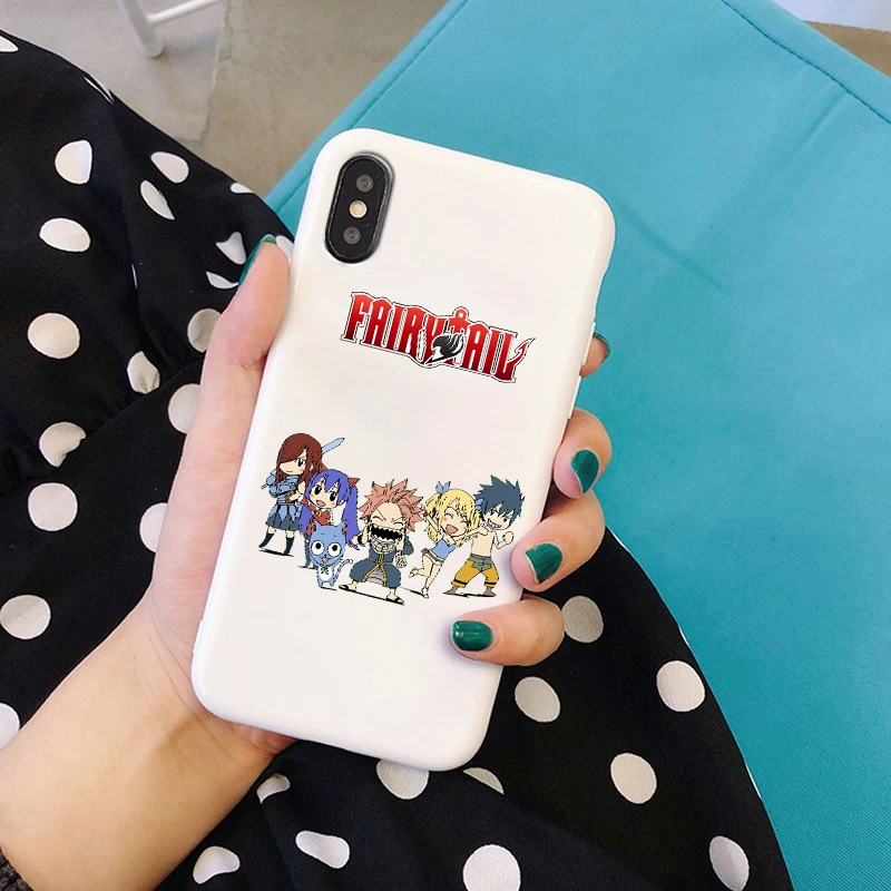 W-5708 Сказочный хвост аниме lucy manga мягкий силиконовый карамельный цвет чехол для телефона для iPhone X XR XS MAX 6 7 8 plus 6s - Цвет: W-5708