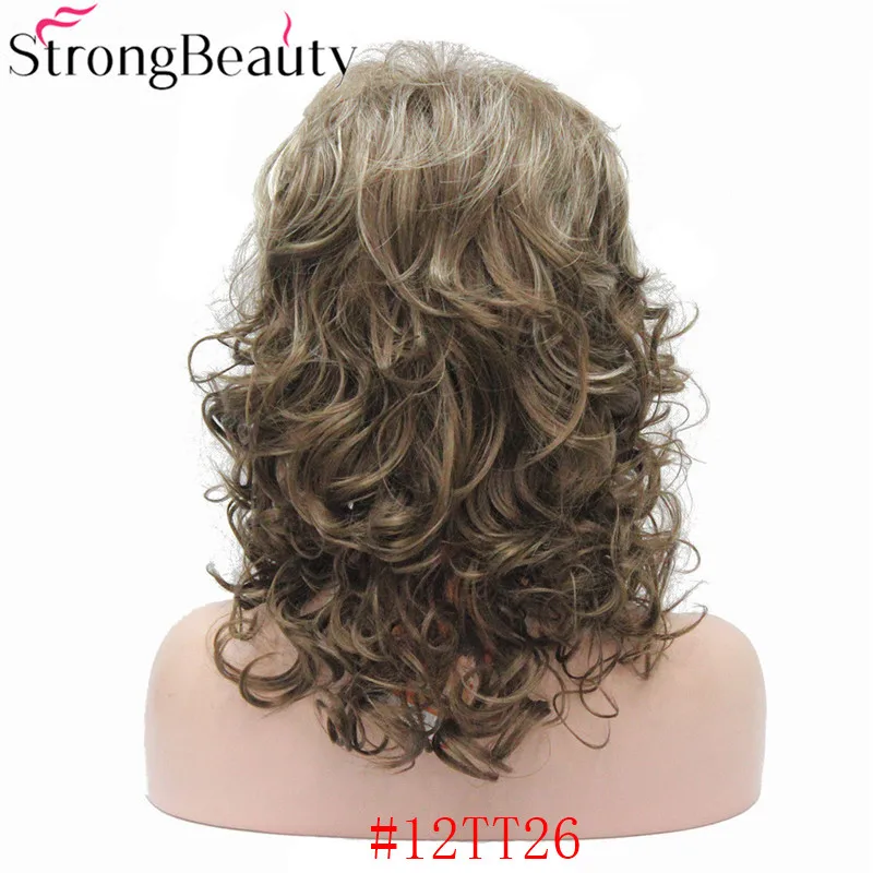 12TT26 StrongBeauty длинные вьющиеся бордовые парики женские синтетические светлые волосы - Цвет: 12TT26