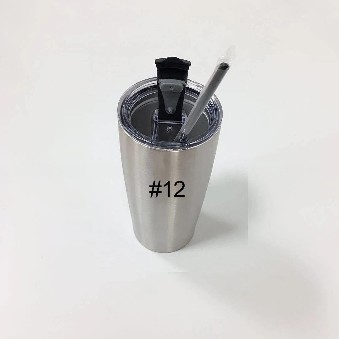 20oz Tumblers 12 Пустой 20 унций винный стакан с соломинкой из нержавеющей стали с двойными стенками с вакуумной изоляцией кружка персонализированный Тощий стакан Прямая поставка - Цвет: 20oz Tumblers 12