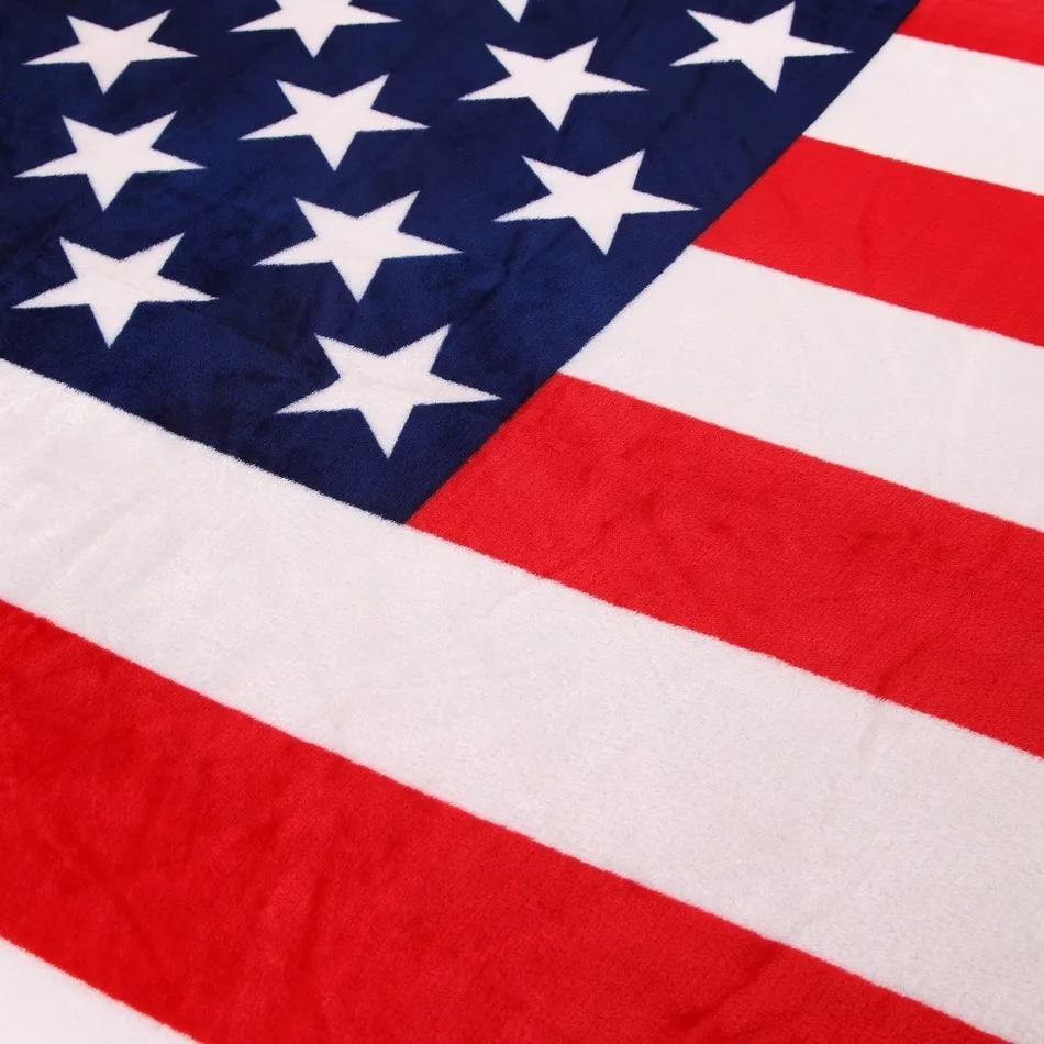 150*200cm Multifunction Blanket Sofa Cover Single Bedsheet Throws British American Flag Plaid flannel fleece | Дом и сад