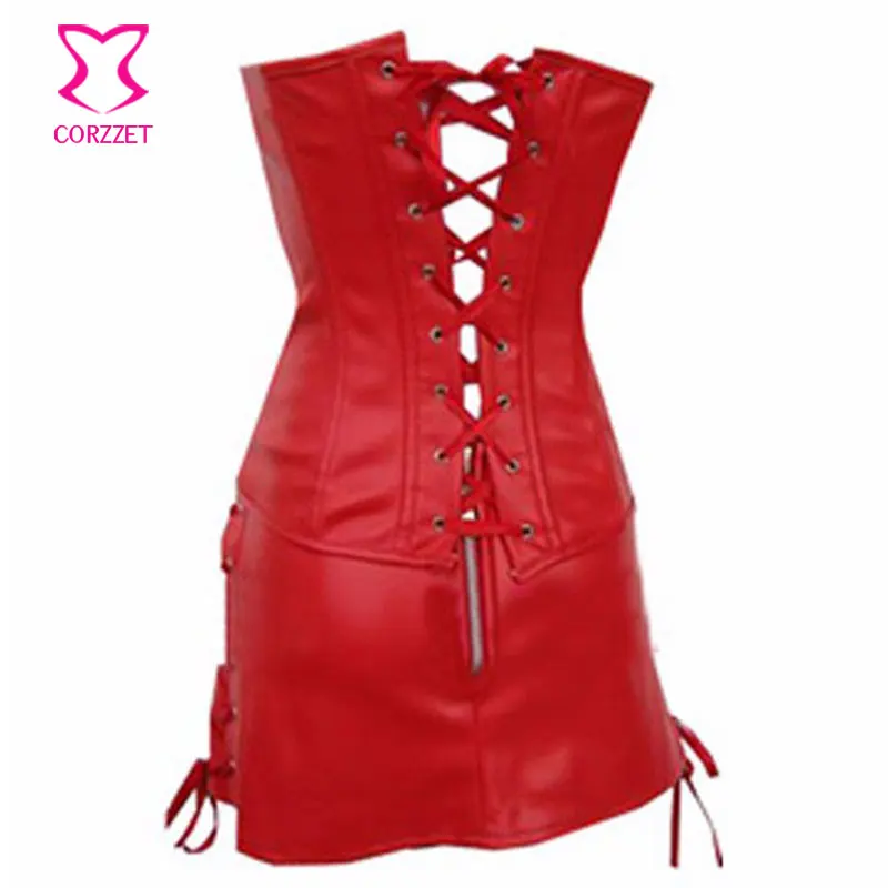 Женское платье в стиле стимпанк корсетное бурлеск из искусственной кожи