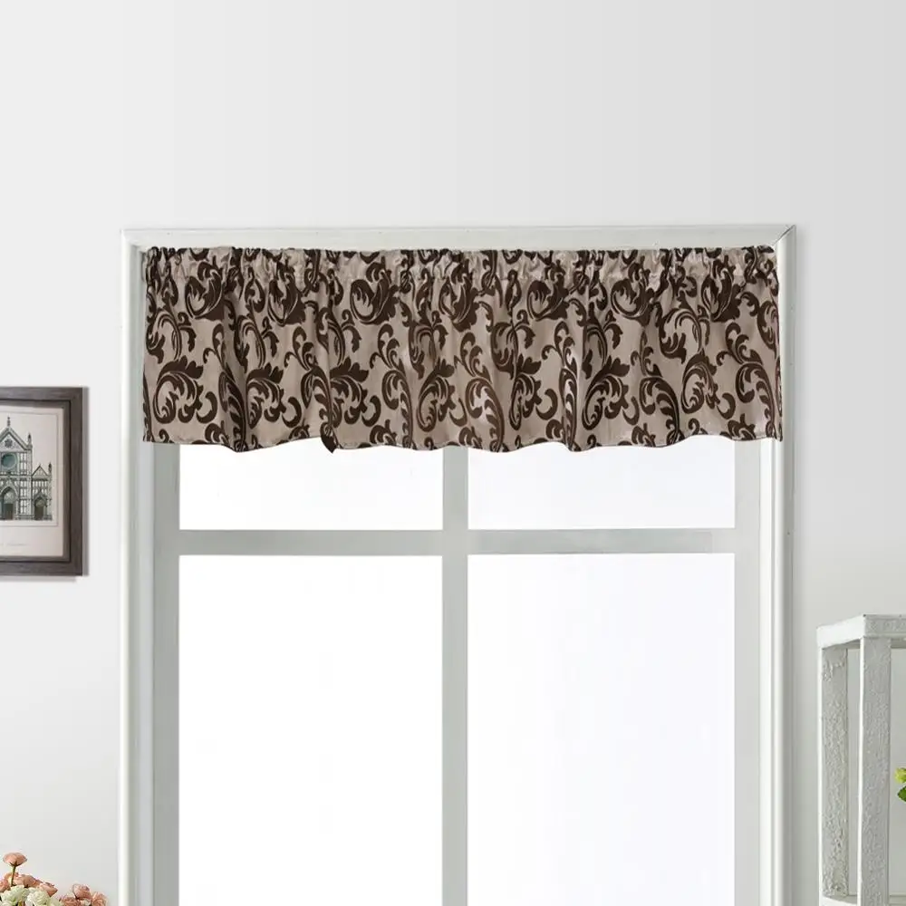 LOZUJOJU 1 шт. короткие занавески Valance Rod Pocket Leaves Stripe Drops кухонные окна универсальные