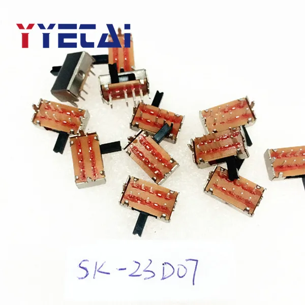 

20PCS Slide switch SK-23D07 horizontal 8 feet second row third gear 2P3T side dial / slide handle 3MM DD