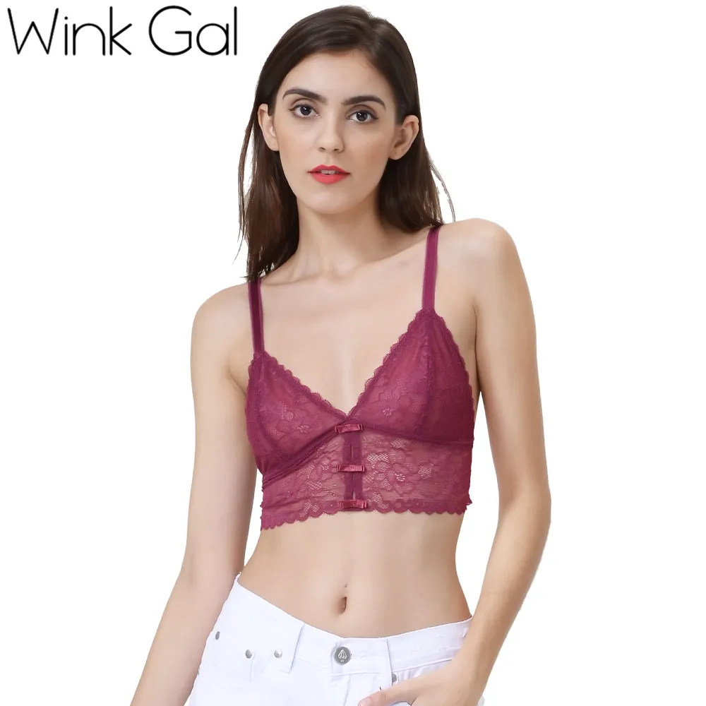 Wink Gal New Push Up Triangle Woman Bra Sexy Lingerie Female Crop top Pink W12102 Drop Ship