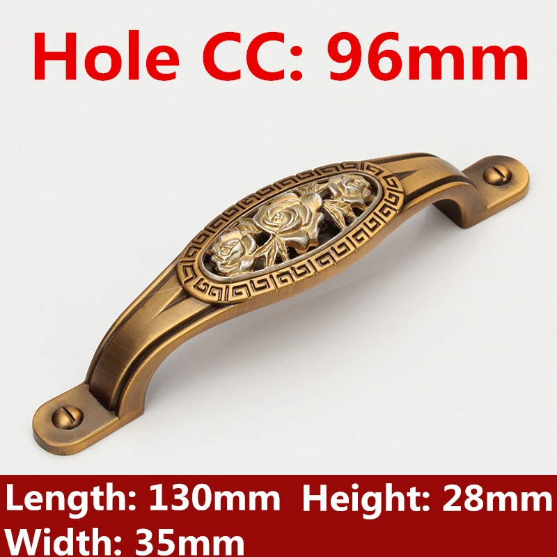 Отверстие CC 64/96/128 мм антикварная ручка для мебели ручки шкафа и выдвижные