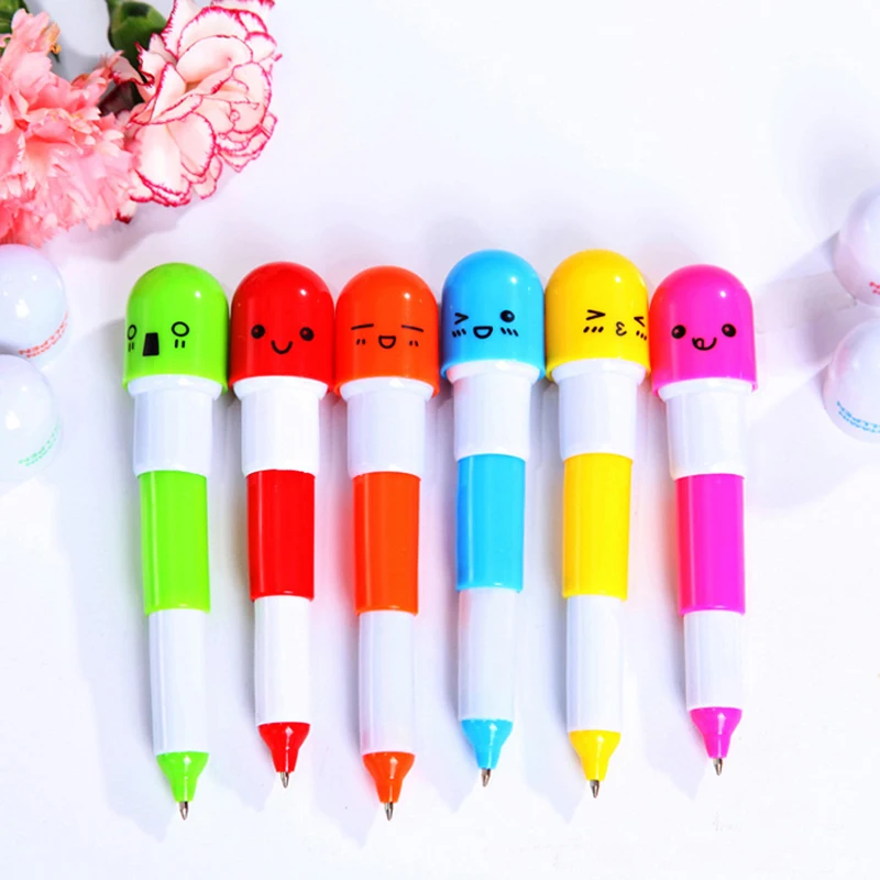 8 шт./лот Kawaii Capsule шариковая ручка милая новинка пластиковая с витаминными