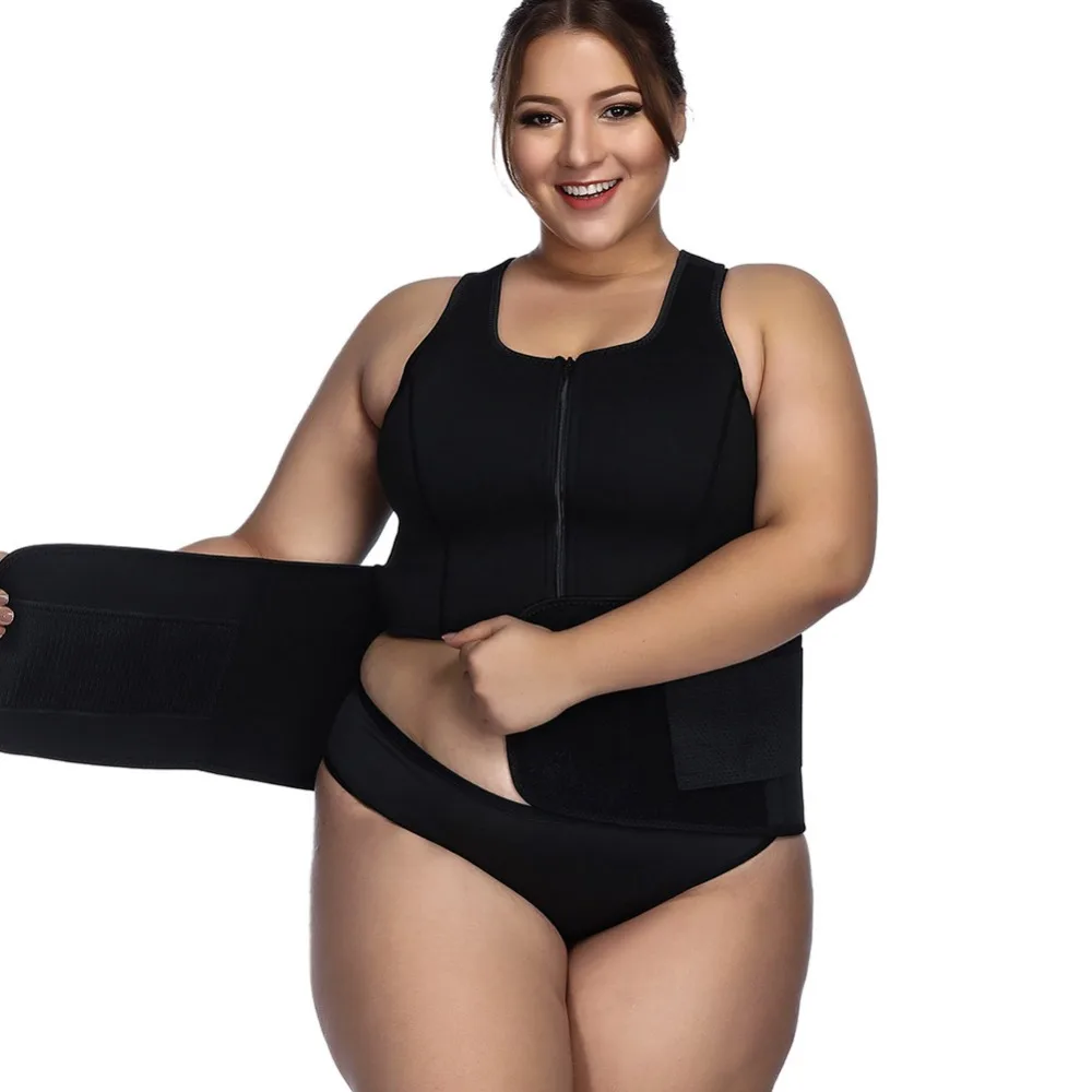 Yumdo плюс размер Neoprene неопрен Пот Сауна тело корсет утягивающий корсет стягивающая безрукавка