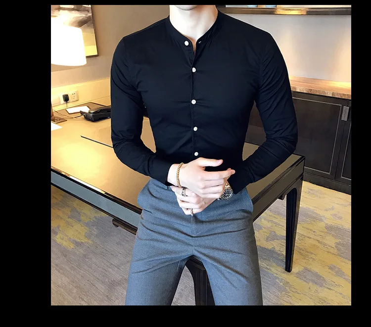 Размер США нежные мужчины Англия Стиль Slim Fit с длинным рукавом мятно-Зеленая Мужская Рабочая Рубашка