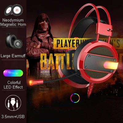 A16-Red 3.5mm USB Игровая гарнитура, наушники, бас, Накладные наушники, шумоподавление, проводная игровая гарнитура с микрофоном, 7,1, наушники для ПК, PS4, Xbox One, ноутбука - Цвет: A16-Red 3.5mm USB