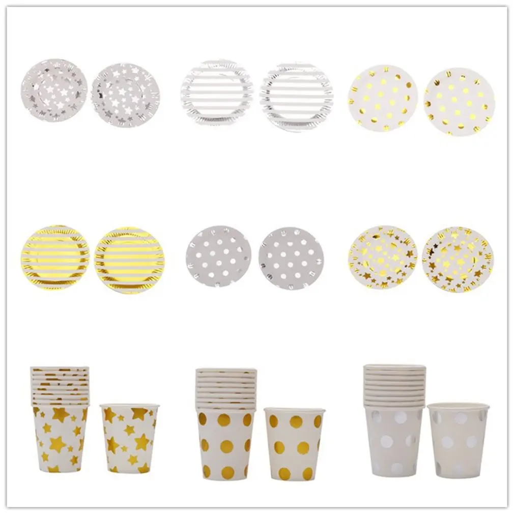 7 дюймов вечерние Горячее тиснение фольгой серебряного посуда тарелка Свадебный