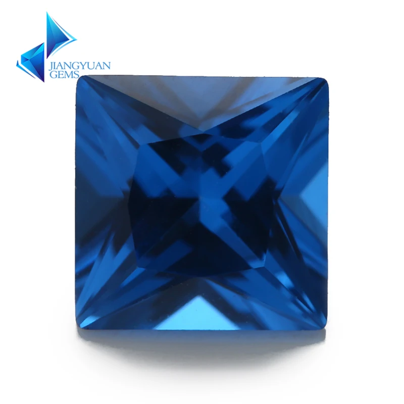 

Size 3x3m~10x10mm 109# Blue Square Shape Princess Cut Synthetic Spinel Stone