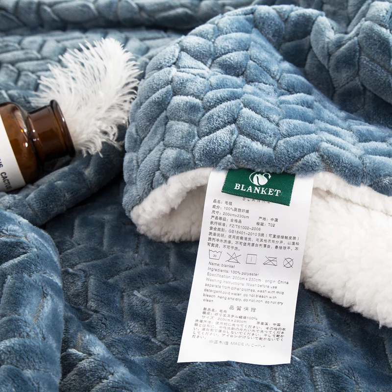 

Super Soft Sherpa Blankets Artificial Cashmere Plaid Mink Throw Twin Queen Size Coral Fleece Warm Winter Blankets On The Bed