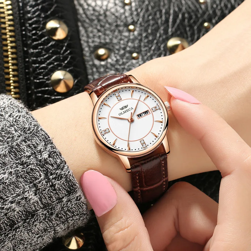 OLMECA женские часы Роскошные девушки мода горный хрусталь Relogio Feminino водостойкие