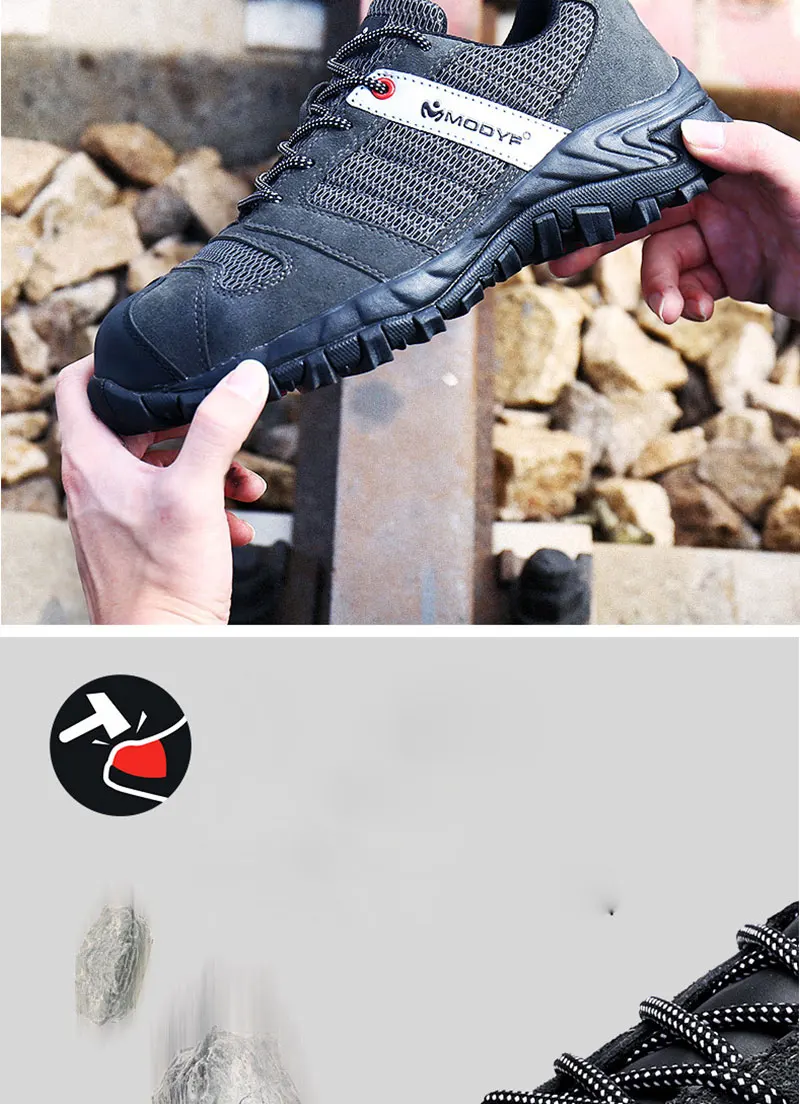 Mens Boots Steel Toe Work Safety Shoes Anti-smashing Puncture Proof Breathable Men Casual Sneakers Indestructible Shoes Safty