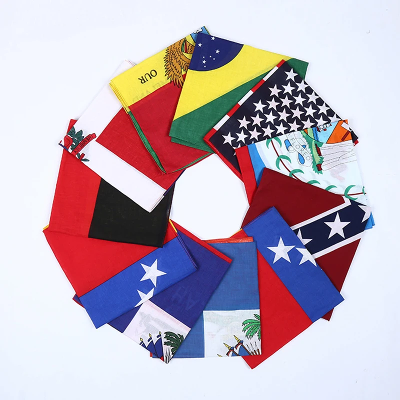 22X22 Inch Cotton USA flag Bandanas Cowboy Bandana Party Scarf Headband Handkerchiefs Hiphop Dance 12 pcs/lot