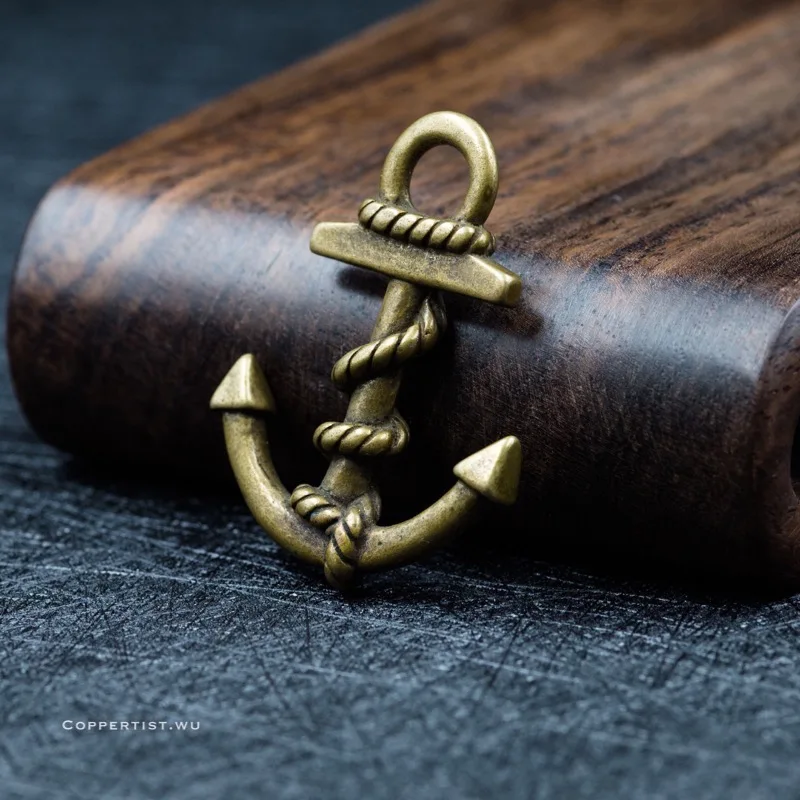 Coppertist. Wu винтажный латунный металлический брелок якорь морская подвеска