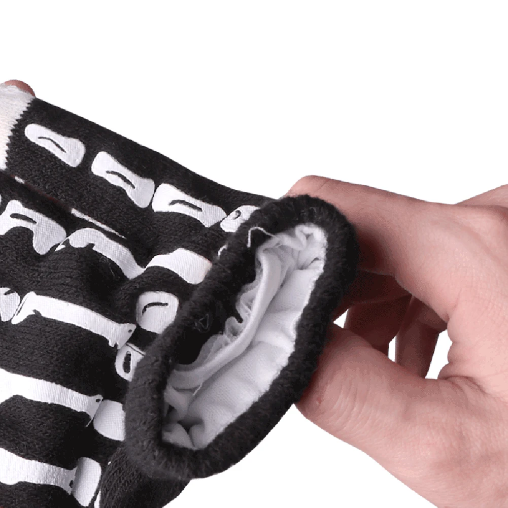 1 Pair Fashion Halloween Skeleton Hand LED Flashing Gloves Light Up Fingertip Mittens | Аксессуары для одежды