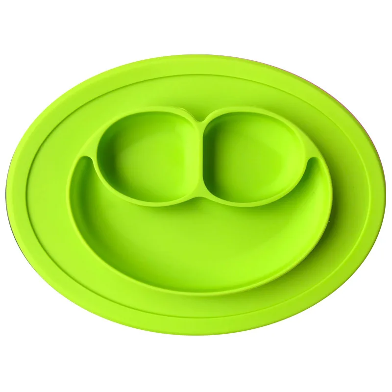 Силиконовые integrated смайлик столовых младенцу plate Детские