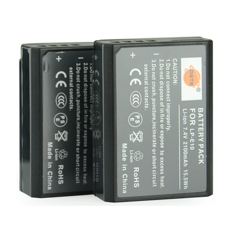 DSTE 2 шт. LP-E10 LP E10 LP-E10 Камера Батарея для Canon 1100D 1200D 1300D Rebel T3 T5 поцелуй X50 X70