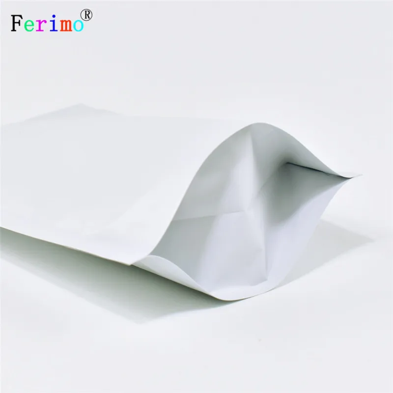 100pcs 15x23 см Высокое качество Белый стоьте вверх мешки замка застежка-молнии