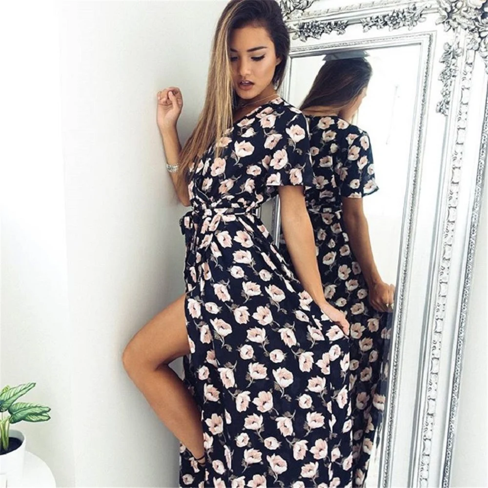 Новое модное женское платье сексуальное Vestidos De Festa повседневное свободное летнее платье Пляжная элегантная уличная одежда Vestidos горячая Распродажа Вечерние