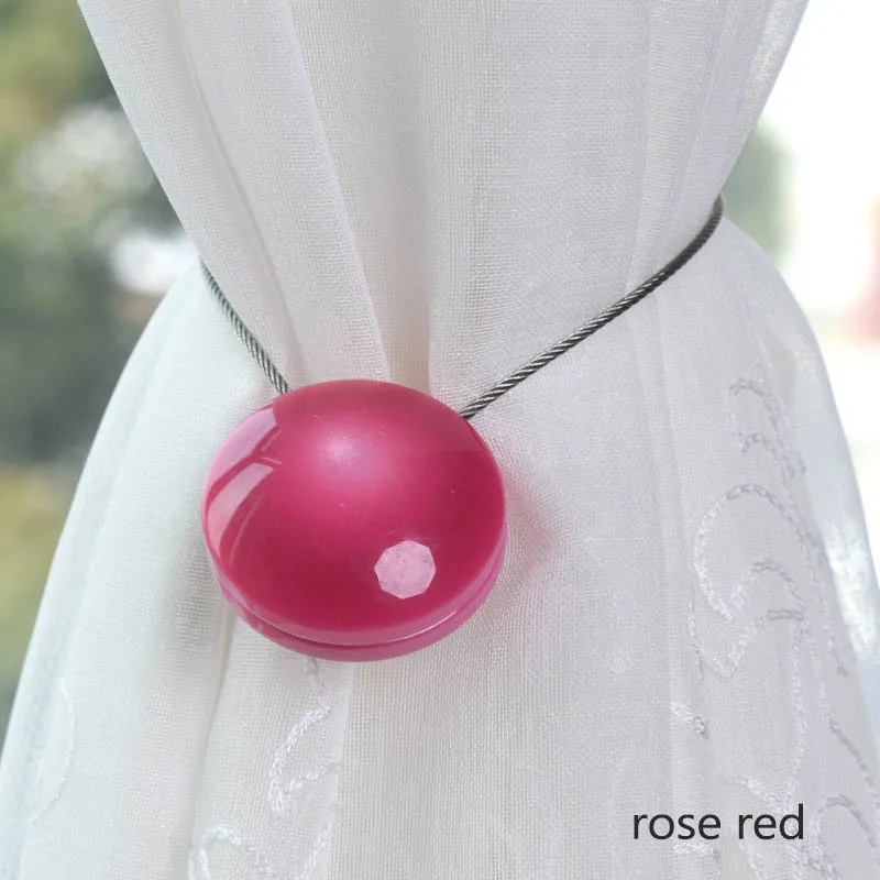 rose red Ремни для штор из смолы, домашний декор, держатель для штор, магнит, простой кошачий глаз, пряжки для занавесок, европейский стиль, занавески, s аксессуары - Цвет: rose red