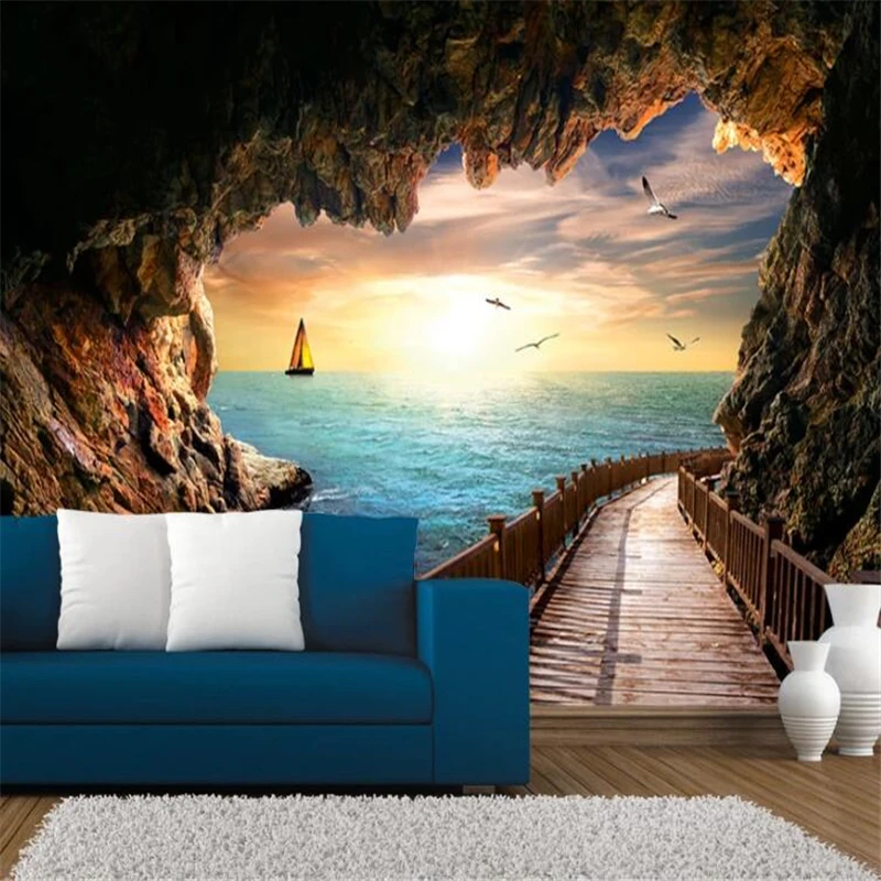 Обои для гостиной спальни ТВ 3d фон | Обустройство дома