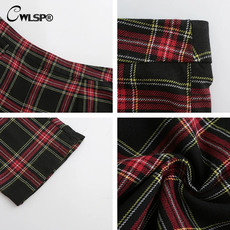 Женские прямые хлопковые брюки CWLSP повседневные свободные клетчатые до