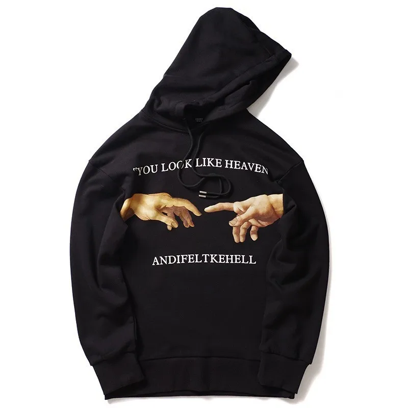 Черные худи Микеланджело ручного дизайна в стиле хип хоп свитшот для мужчин и